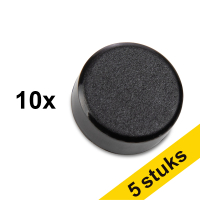 Aanbieding: 5x 123inkt magneten 15 mm zwart (10 stuks)