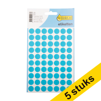 Aanbieding: 5x 123inkt markeringspunten Ø 13 mm blauw (280 etiketten)