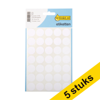 Aanbieding: 5x 123inkt markeringspunten Ø 19 mm wit (105 etiketten)