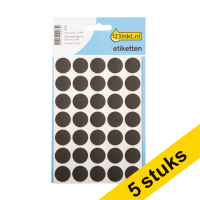 Aanbieding: 5x 123inkt markeringspunten Ø 19 mm zwart (105 etiketten)