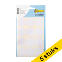 Aanbieding: 5x 123inkt markeringspunten Ø 32 mm wit (240 etiketten)