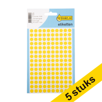 Aanbieding: 5x 123inkt markeringspunten Ø 8 mm geel (450 etiketten)  301503