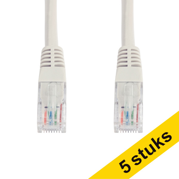 Aanbieding: 5x 123inkt netwerkkabel Cat6 U/UTP grijs (3 meter) 302497 - 1