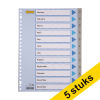 Aanbieding: 5x 123inkt plastic tabbladen A4 grijs met jan-dec (23-gaats) 301710 - 1
