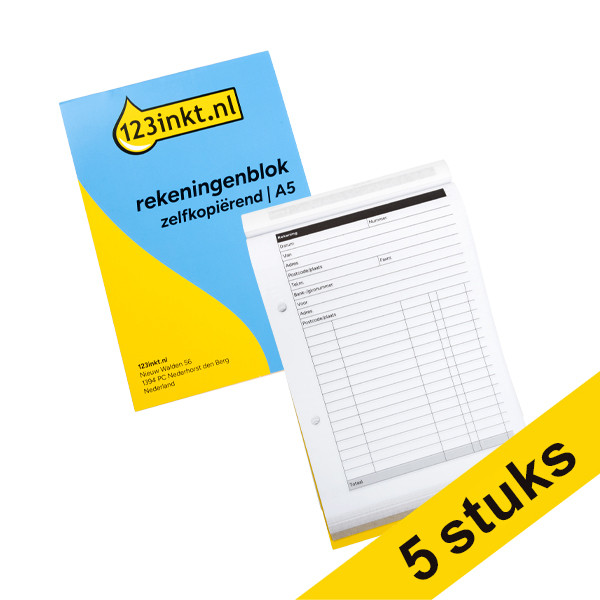 Aanbieding: 5x 123inkt rekeningenblok zelfkopiërend A5 (2 x 50 vel) 302207 - 1