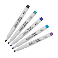 Aanbieding: 5x 123inkt textielmarker koele kleuren (zwart/groen/blauw/pastelblauw/paars) 303287