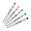 Aanbieding: 5x 123inkt textielmarker (zwart/pastelblauw/pastelgroen/pasteloranje/fuchsia)