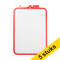 Aanbieding: 5x 123inkt whiteboard blanco/ruit 26 x 18,5 cm