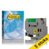 Aanbieding: 5x Brother TZe-741 tape zwart op groen 18 mm (123inkt huismerk)  650704