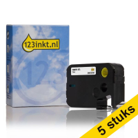 Aanbieding: 5x Dymo 1868751 XTL tape vinyl zwart op wit 12 mm (123inkt huismerk) 1868751C 650596