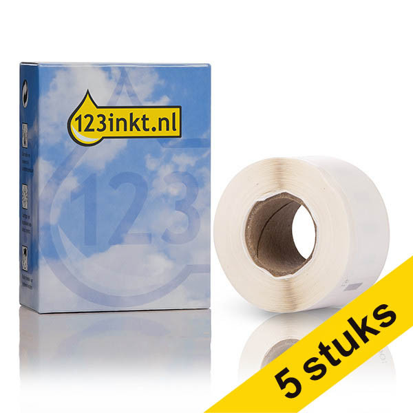 Aanbieding: 5x Dymo 1976411 / 22112283 duurzame smalle adresetiketten (123inkt huismerk) 653086 - 1