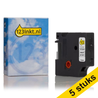 Aanbieding: 5x Dymo 1978364 tape zwart op wit 12 mm (123inkt huismerk) 1978364C 650563