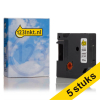 Aanbieding: 5x Dymo S0718210 / 18483 IND Rhino tape permanent polyester zwart op wit 12 mm (123inkt huismerk) 653089 - 1