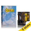 Aanbieding: 5x Dymo S0718310 / 18056 IND Rhino tape krimpkous zwart op geel 12 mm (123inkt huismerk)