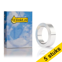 Aanbieding: 5x Dymo S0720170 / 32500 Rhino roestvrij staal tape zonder lijmlaag zilver 12 mm (123inkt huismerk) S0720170C 650613