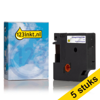 Aanbieding: 5x Dymo S0720510 / 45011 tape blauw op transparant 12 mm (123inkt huismerk) S0720510C 650618