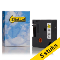 Aanbieding: 5x Dymo S0720530 / 45013 tape zwart op wit 12 mm (123inkt huismerk) 653094