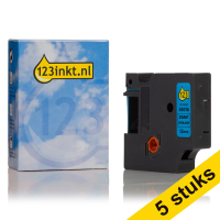 Aanbieding: 5x Dymo S0720560 / 45016 tape zwart op blauw 12 mm (123inkt huismerk) S0720560C 650593