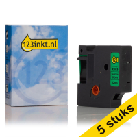 Aanbieding: 5x Dymo S0720590 / 45019 tape zwart op groen 12 mm (123inkt huismerk) S0720590C 650594