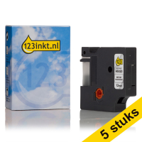 Aanbieding: 5x Dymo S0720600 / 45020 tape wit op transparant 12 mm (123inkt huismerk) S0720600C 650568