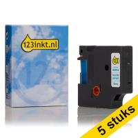 Aanbieding: 5x Dymo S0720690 / 40914 tape blauw op wit 9 mm (123inkt huismerk) S0720690C 650609
