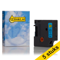 Aanbieding: 5x Dymo S0720710 / 40916 tape zwart op blauw 9 mm (123inkt huismerk) S0720710C 650616