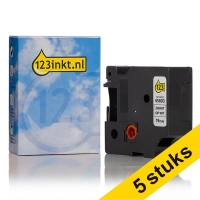 Aanbieding: 5x Dymo S0720830 / 45803 tape zwart op wit 19 mm (123inkt huismerk) 653097