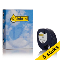 Aanbieding: 5x Dymo S0721510 / 91200 tape wit papier 12 mm (123inkt huismerk) S0721510C 650511