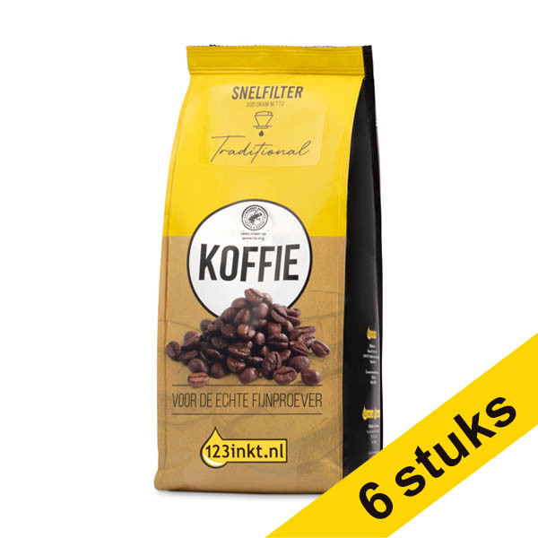 Aanbieding: 6x 123inkt Traditional snelfilterkoffie 500 g  200265 - 1