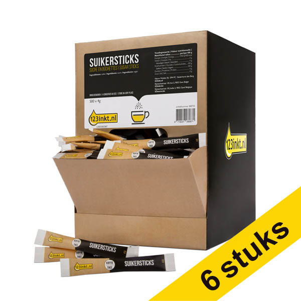 Aanbieding: 6x 123inkt suikersticks (500 stuks)  200249 - 1