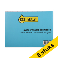 Aanbieding: 6x 123inkt systeemkaart gelinieerd 150 x 200 mm (100 stuks)