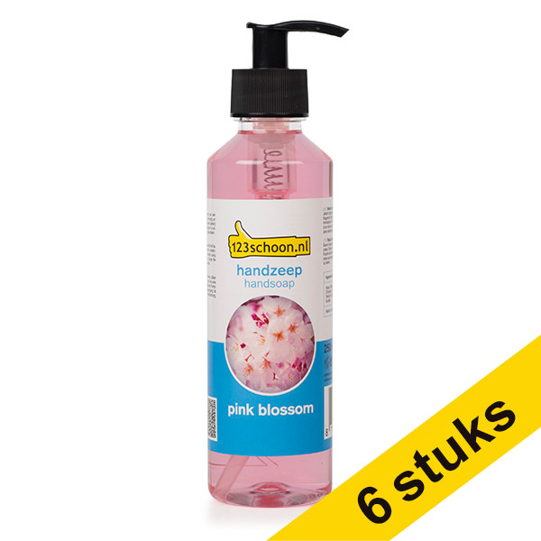 Aanbieding: 6x 123schoon Eco Pink Blossom handzeep (250 ml) SDR06210 - 1