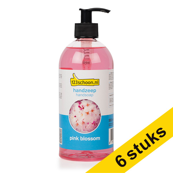 Aanbieding: 6x 123schoon Eco Pink Blossom handzeep (500 ml) SDR06212 - 1