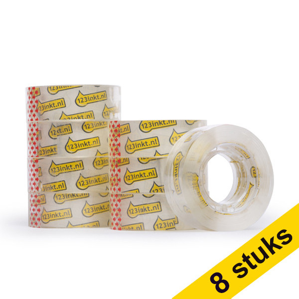 Aanbieding: 8x 123inkt standaard plakband 19 mm x 33 m 301112 - 1