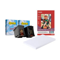 Aanbieding: Canon PG-560 / CL-561 zwart + kleur (123inkt huismerk) + Canon GP-501 glossy photo paper  120866