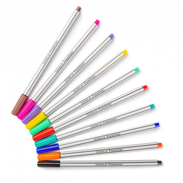 Aanbieding: Set 123inkt fineliners (10 kleuren)  300300 - 1