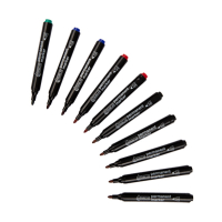 Aanbieding: Set 123inkt permanent markers zwart/rood/blauw/groen (10 stuks)  390660