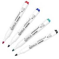 Aanbieding: Set 123inkt whiteboard markers zwart/rood/blauw/groen (2,5 mm rond)