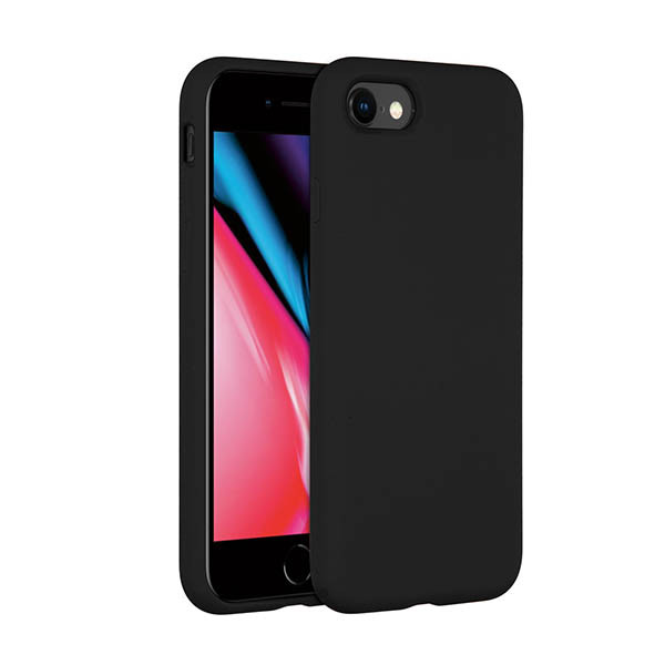 Accezz Liquid Silicone Backcover Apple iPhone SE (2020 / 2022) / 8 / 7 zwart 137714 - 1