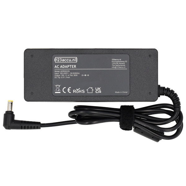 Acer adapter (19 V, 4.74 A, 90 W, 123accu huismerk) 25.10068.501 91.40F28.002 91.41Q28.002 91.42S28.002 91.46W28.002 ADR00229 - 2