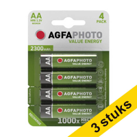 AgfaPhoto Aanbieding: 3x Agfaphoto oplaadbare Mignon AA batterij (4 stuks)  AAG00107