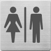 Alco bordje dames/heren toilet RVS (9 x 9 cm) AL-450-3 219063