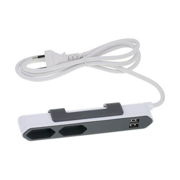 Allocacoc PowerBar stekkerdoos met 2 stopcontacten 2 USB (1,5 meter) 298283 - 1