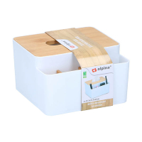 Alpina houte tissuebox 33 x 19 x 32 cm wit 298046