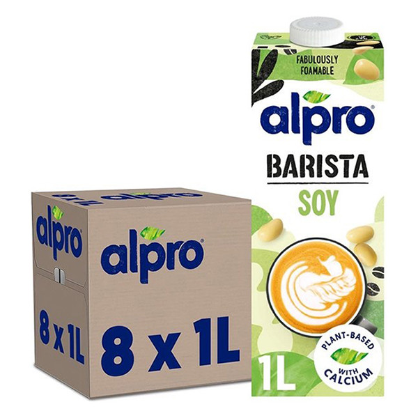 Alpro Barista Soya plantaardige opschuimmelk 1 liter (8 stuks) 422845 - 1