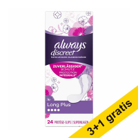 Aanbieding: 4x Always Discreet inlegkruisjes long plus (24 Stuks) SAL01185