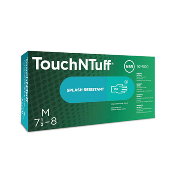Ansell Touch N Tuff 92-500 nitril handschoenen gepoederd groen maat 9½-10/XL (100 stuks) 19092510 SSA07124 - 1