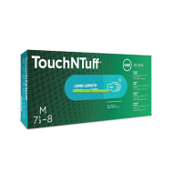 Ansell Touch N Tuff 92-605 nitril extra lange handschoen poedervrij groen maat 8/M (100 stuks) 19092808 SSA07132