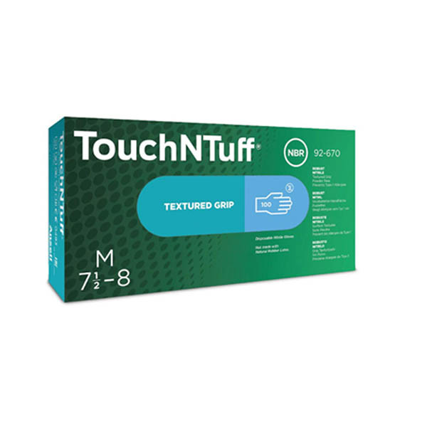Ansell Touch N Tuff 92-670 nitril handschoen poedervrij lichtblauw maat 8½-9/L (100 stuks) 19092709 SSA07130 - 1