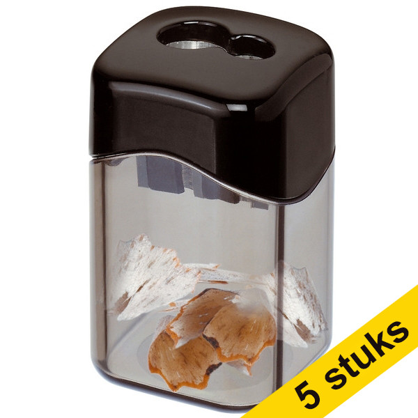 Aanbieding: 5x Aristo puntenslijper tonmodel zwart/transparant 206705 - 1